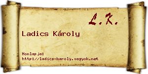Ladics Károly névjegykártya