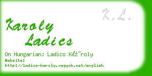 karoly ladics business card